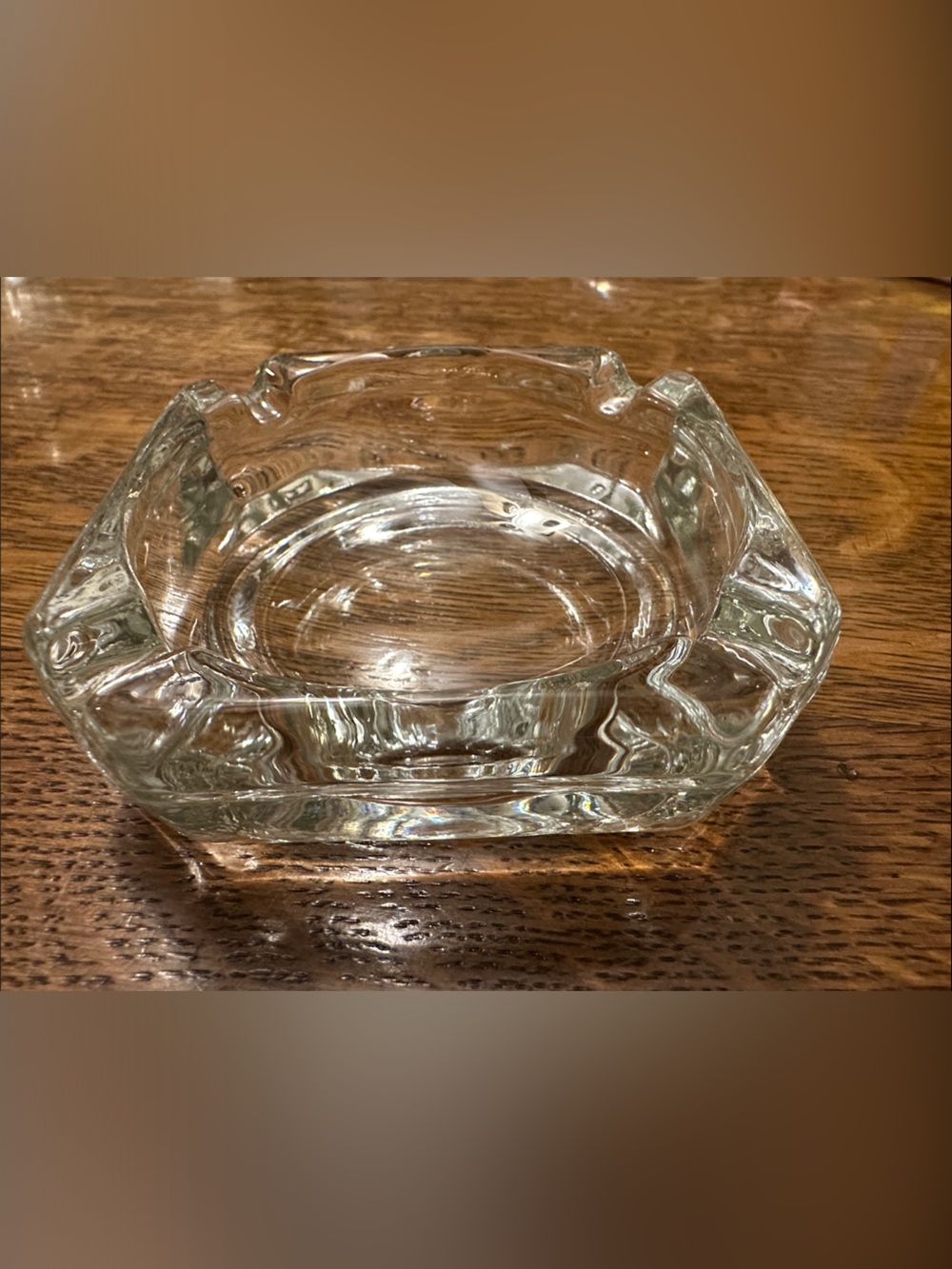 Clear Glass Ashtray or Trinket Dish - square